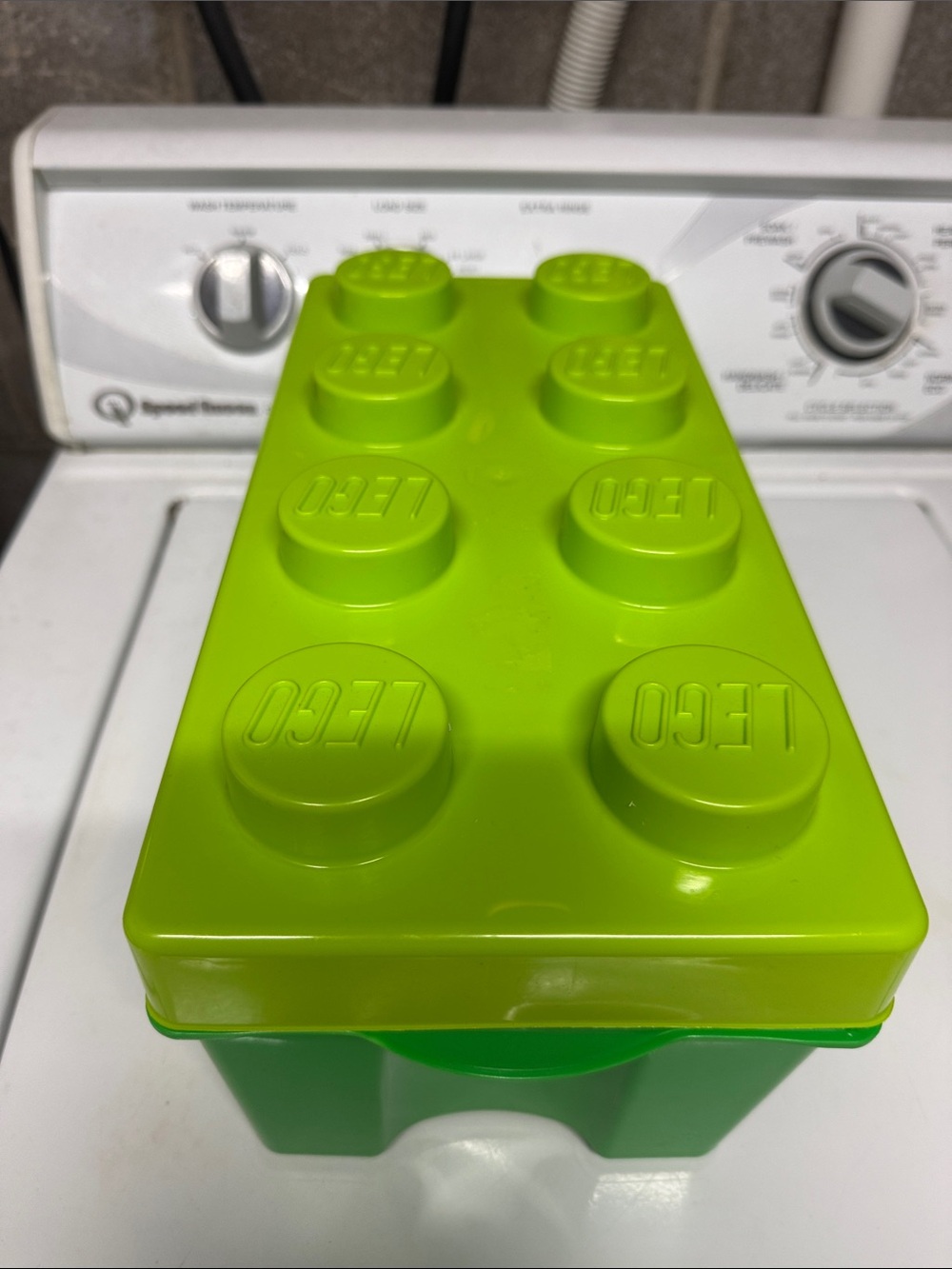 Lego Lime Green Bath Brick Storage Box EUC